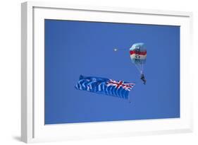 Rnzaf Sky Diving, New Zealand Flag, Warbirds over Wanaka, South Island New Zealand-David Wall-Framed Photographic Print