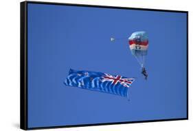 Rnzaf Sky Diving, New Zealand Flag, Warbirds over Wanaka, South Island New Zealand-David Wall-Framed Stretched Canvas