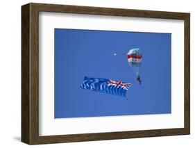 Rnzaf Sky Diving, New Zealand Flag, Warbirds over Wanaka, South Island New Zealand-David Wall-Framed Photographic Print