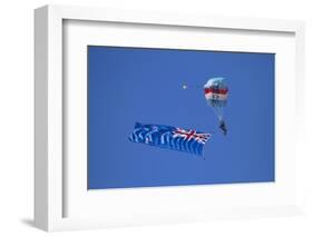 Rnzaf Sky Diving, New Zealand Flag, Warbirds over Wanaka, South Island New Zealand-David Wall-Framed Photographic Print