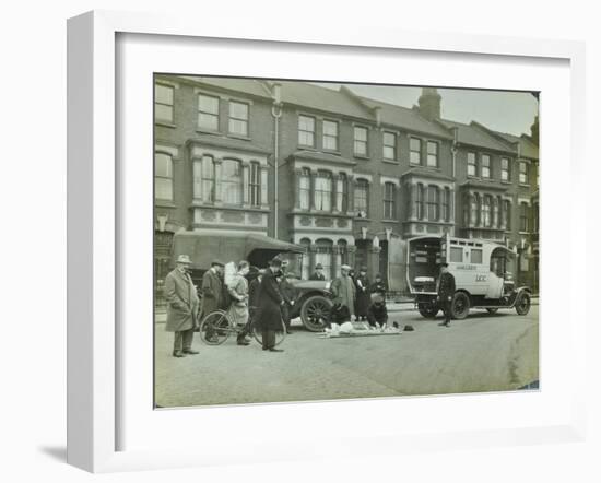 Road Accident, Calabria Road, Islington, London, 1925-null-Framed Premium Photographic Print