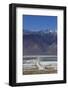 Road across Owens Lake and Sierra Nevada Mountains, California-David Wall-Framed Photographic Print