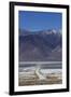 Road across Owens Lake and Sierra Nevada Mountains, California-David Wall-Framed Photographic Print