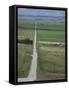 Road Across Prairie Wheatlands, South of Calgary, Alberta, Canada-Tony Waltham-Framed Stretched Canvas