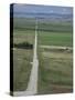 Road Across Prairie Wheatlands, South of Calgary, Alberta, Canada-Tony Waltham-Stretched Canvas