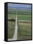 Road Across Prairie Wheatlands, South of Calgary, Alberta, Canada-Tony Waltham-Framed Stretched Canvas