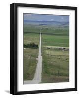 Road Across Prairie Wheatlands, South of Calgary, Alberta, Canada-Tony Waltham-Framed Photographic Print