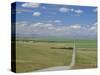 Road Across Prairie Wheatlands, South of Calgary, Alberta, Canada-Anthony Waltham-Stretched Canvas