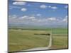 Road Across Prairie Wheatlands, South of Calgary, Alberta, Canada-Anthony Waltham-Mounted Photographic Print