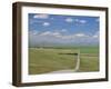 Road Across Prairie Wheatlands, South of Calgary, Alberta, Canada-Anthony Waltham-Framed Photographic Print