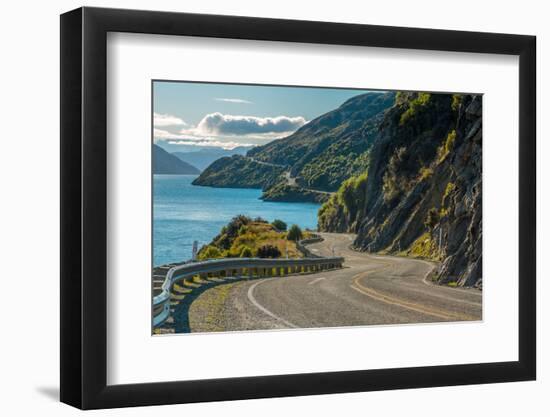 Road along Lake Wakatipu, Queenstown, New Zealand-Naruedom Yaempongsa-Framed Photographic Print