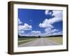 Road and Cumulus Clouds in Summer, Swabian Alb, Baden Wurttemberg, Germany, Europe-Markus Lange-Framed Photographic Print