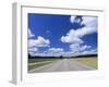 Road and Cumulus Clouds in Summer, Swabian Alb, Baden Wurttemberg, Germany, Europe-Markus Lange-Framed Photographic Print