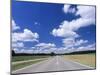 Road and Cumulus Clouds in Summer, Swabian Alb, Baden Wurttemberg, Germany, Europe-Markus Lange-Mounted Photographic Print