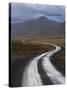 Road and Landscape in Vatsnes Peninsula, with Snow-Covered Mountains in October of Iceland-Patrick Dieudonne-Stretched Canvas