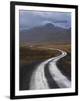 Road and Landscape in Vatsnes Peninsula, with Snow-Covered Mountains in October of Iceland-Patrick Dieudonne-Framed Photographic Print