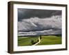 Road and Storm Clouds, Tuscany region, Itay-Adam Jones-Framed Photographic Print