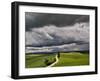 Road and Storm Clouds, Tuscany region, Itay-Adam Jones-Framed Photographic Print