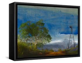 Road and Windmill-Sisa Jasper-Framed Stretched Canvas