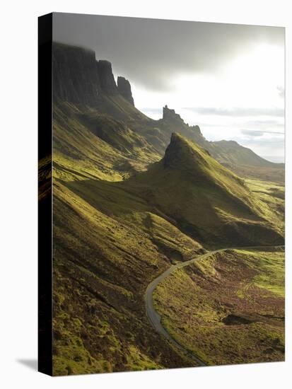 Road Ascending the Quiraing, Isle of Skye, Scotland-David Wall-Stretched Canvas