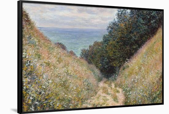 Road at La Cavée, Pourville. Date/Period: 1882. Painting. Oil on canvas. Height: 603 mm (23.74 i...-Claude Monet-Framed Poster