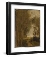 Road at Lisiere De Bois, C.1860-65-Jean-Baptiste-Camille Corot-Framed Giclee Print