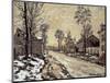 Road at Louveciennes, Melting Snow, Sunset-Claude Monet-Mounted Art Print