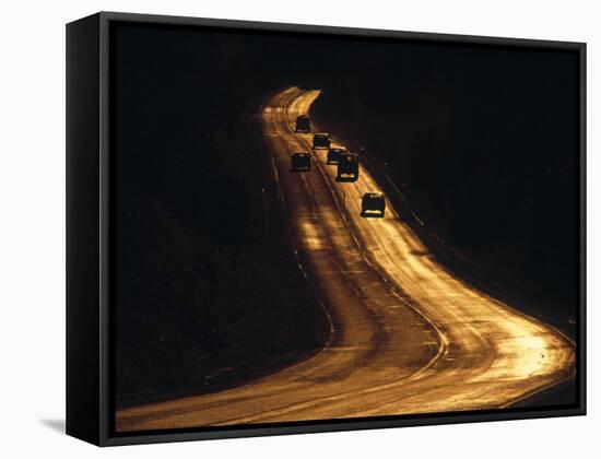 Road at Sunset, New Mexico, USA-Walter Bibikow-Framed Stretched Canvas