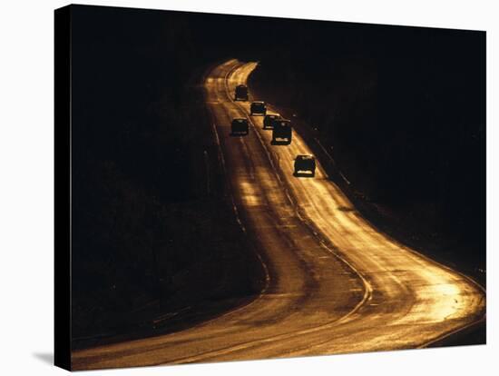 Road at Sunset, New Mexico, USA-Walter Bibikow-Stretched Canvas