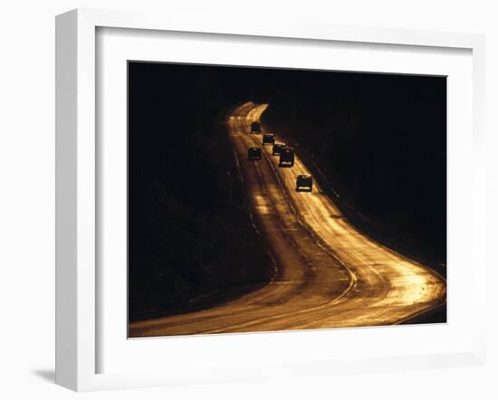 Road at Sunset, New Mexico, USA-Walter Bibikow-Framed Photographic Print