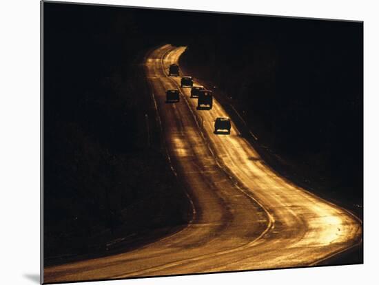 Road at Sunset, New Mexico, USA-Walter Bibikow-Mounted Photographic Print