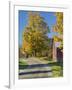 Road Beside Classic Farm in Autumn, New Hampshire, USA-Adam Jones-Framed Premium Photographic Print