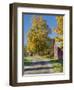 Road Beside Classic Farm in Autumn, New Hampshire, USA-Adam Jones-Framed Photographic Print