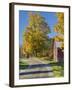 Road Beside Classic Farm in Autumn, New Hampshire, USA-Adam Jones-Framed Photographic Print