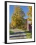 Road Beside Classic Farm in Autumn, New Hampshire, USA-Adam Jones-Framed Photographic Print