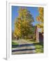 Road Beside Classic Farm in Autumn, New Hampshire, USA-Adam Jones-Framed Photographic Print