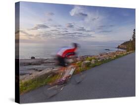 Road Bicycling in Acadia National Park, Maine, Usa-Chuck Haney-Stretched Canvas