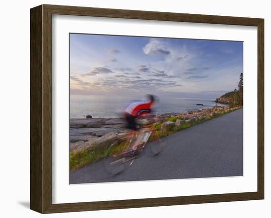 Road Bicycling in Acadia National Park, Maine, Usa-Chuck Haney-Framed Photographic Print