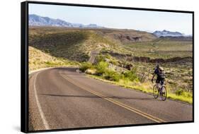 Road Bicycling in Big Bend National Park, Texas, Usa-Chuck Haney-Framed Stretched Canvas