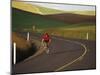 Road Bicycling in the Palouse Country Near Pullman, Washington, USA-Chuck Haney-Mounted Photographic Print