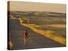 Road Bicycling Near Great Falls, Montana, Usa-Chuck Haney-Stretched Canvas