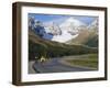 Road Bicycling on the Icefields Parkway, Banff National Park, Alberta, Canada-Chuck Haney-Framed Photographic Print