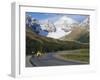 Road Bicycling on the Icefields Parkway, Banff National Park, Alberta, Canada-Chuck Haney-Framed Photographic Print