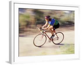 Road Biker in Vail, Colorado, USA-Lee Kopfler-Framed Photographic Print