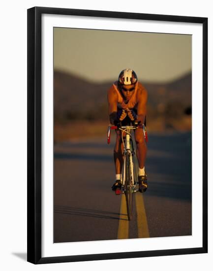 Road Biker, Santa Fe, New Mexico, USA-Lee Kopfler-Framed Premium Photographic Print