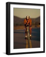 Road Biker, Santa Fe, New Mexico, USA-Lee Kopfler-Framed Photographic Print
