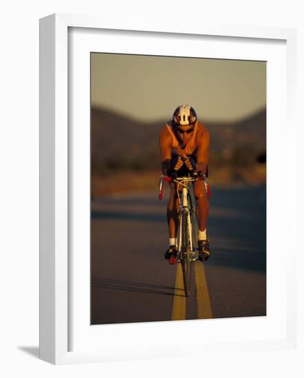 Road Biker, Santa Fe, New Mexico, USA-Lee Kopfler-Framed Photographic Print