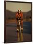 Road Biker, Santa Fe, New Mexico, USA-Lee Kopfler-Framed Photographic Print