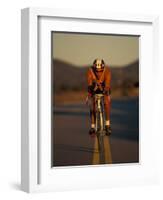 Road Biker, Santa Fe, New Mexico, USA-Lee Kopfler-Framed Photographic Print