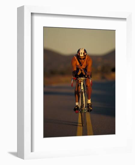 Road Biker, Santa Fe, New Mexico, USA-Lee Kopfler-Framed Photographic Print